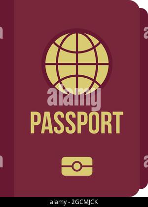 International passport icon. Flat illustration of international passport vector icon isolated on white background Stock Vector