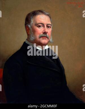 Chester Arthur. Portrait of the 21st US President Chester A Arthur (1830-1886) by George Peter Alexander Healy, oil on canvas, 1884 Stock Photo