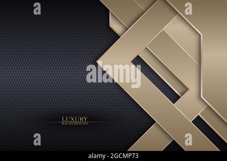 Abstract luxury triangles stripes on dark metallic texture background. Vector illustration. Stock Vector