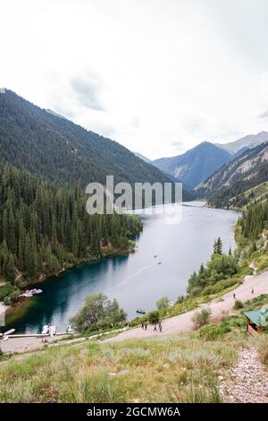 Kolsai mountain Lake in Kazakhstan. nature reserve park Stock Photo