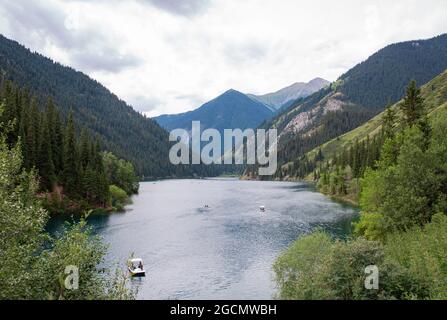 Kolsai mountain Lake in Kazakhstan. nature reserve park Stock Photo