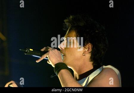 Milan Italy 2003-01-22 : Live concert of the Audioslave at the Alcatraz ,Chris Cornell during the concert Stock Photo