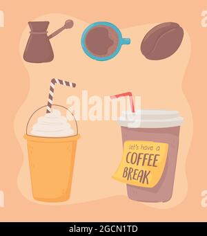 cartoon coffee break Stock Vector