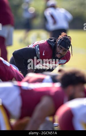 September 12, 2021: Washington Football Team strong safety Landon Collins  (26) surveys the offense during the NFL regular season game between the Los  Angeles Chargers and the Washington Football Team at FedEx