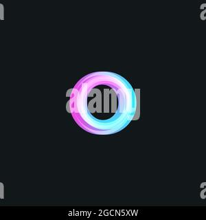 Abstract wheel rotating and spinning round overlay gradient color vector logo concept. Stock Vector