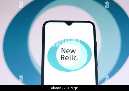 Brazil. 09th Aug, 2021. In this photo illustration, the New Relic logo seen displayed on a smartphone. (Photo by Rafael Henrique/SOPA Images/Sipa USA) Credit: Sipa USA/Alamy Live News Stock Photo