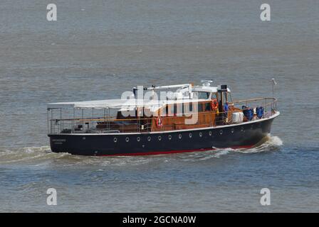 MV Havengore is the motor launch that carried to rest the body of Sir Winston Churchill in 1965. The vessel once served as a hydrographic survey launc Stock Photo