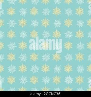 A simple winter snowflakes seamless vector pattern Stock Vector