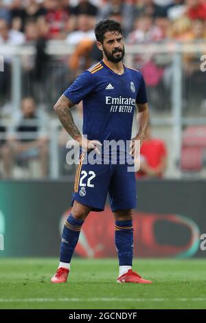 Klagenfurt, Austria, 8th August 2021. Isco of Real Madrid during the Pre Season Friendly match at Worthersee Stadion, Klagenfurt. Picture credit should read: Jonathan Moscrop / Sportimage Stock Photo