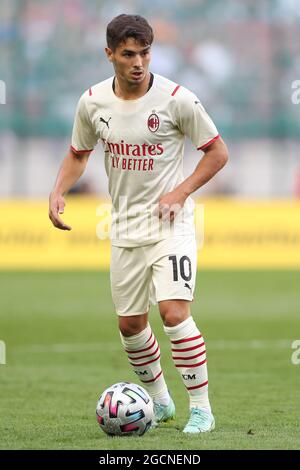 Klagenfurt, Austria, 8th August 2021. Brahim Diaz of AC Milan during the Pre Season Friendly match at Worthersee Stadion, Klagenfurt. Picture credit should read: Jonathan Moscrop / Sportimage Stock Photo