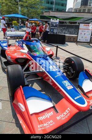 Detroit, Michigan - The Detroit Grand Prix Indycar race car on display at the Motor City Car Crawl. The vehicle is used only to promote the race; it h Stock Photo