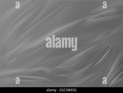 Realistic plastic wrap texture . Stretched polyethylene cover Stock Vector