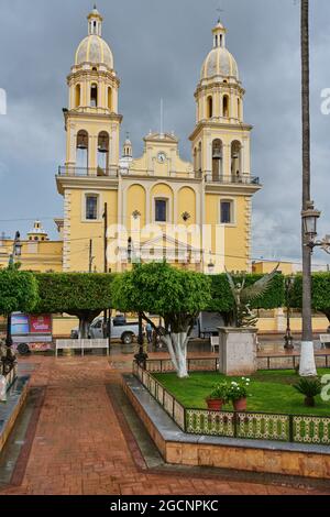UNION DE TULA, MEXICO - Jun 23, 2021: Main garden plaza of Union de