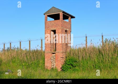 A watch tower of Fort Breendonk (a World War II Nazi prison camp) in Breendonk (province of Antwerp), Belgium Stock Photo