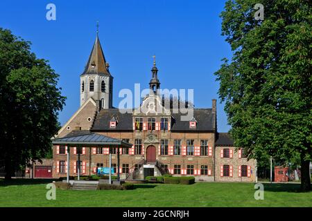 The Baroque city hall (1662-1663) of Kaprijke, Belgium on a beautiful spring morning Stock Photo