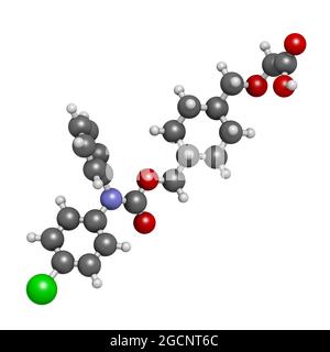 Ralinepag pulmonary arterial hypertension drug molecule. 3D rend Stock Photo