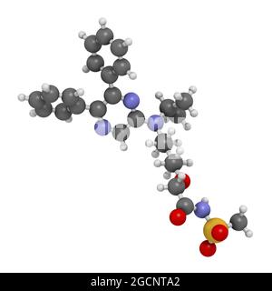 Selexipag pulmonary arterial hypertension drug molecule. 3D rend Stock Photo