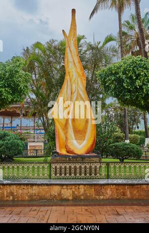 UNION DE TULA, MEXICO - Jun 24, 2021: Monument to the Mexican revolution in the main garden square of Union de Tula, Jalisco Stock Photo