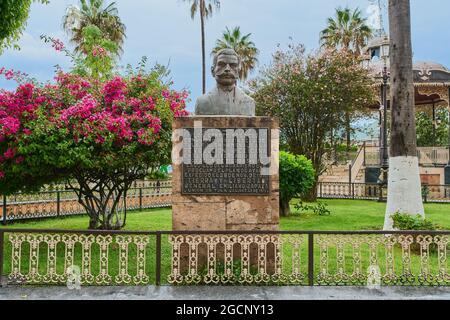 UNION DE TULA, MEXICO - Jun 24, 2021: Monument to the Mexican revolution in the main garden square of Union de Tula, Jalisco Stock Photo