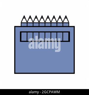 Icon Vector of Color Box - Dark Blue Style - simple illustration. Editable stroke. Design template vector.outline style design.Vector graphic illustra Stock Vector