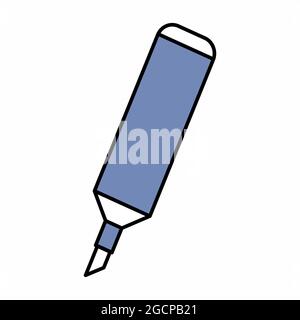 Icon Vector of Marker - Dark Blue Style - simple illustration. Editable stroke. Design template vector.outline style design.Vector graphic illustratio Stock Vector