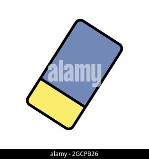 Icon Vector of Eraser - Yellow Moon Style - simple illustration. Editable stroke. Design template vector.outline style design.Vector graphic illustrat Stock Vector