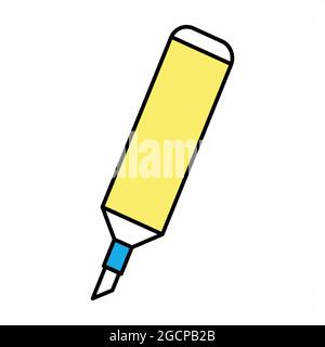 Icon Vector of Marker - Yellow Moon Style - simple illustration. Editable stroke. Design template vector.outline style design.Vector graphic illustrat Stock Vector