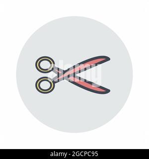 Icon Vector of Scissors - Color Mate Style - simple illustration. Editable stroke. Design template vector.outline style design.Vector graphic illustra Stock Vector
