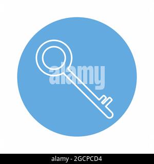 Vector Graphic of Key - Blue Monochrome Style - simple illustration. Editable stroke. Design template vector.outline style design.Vector graphic illus Stock Vector