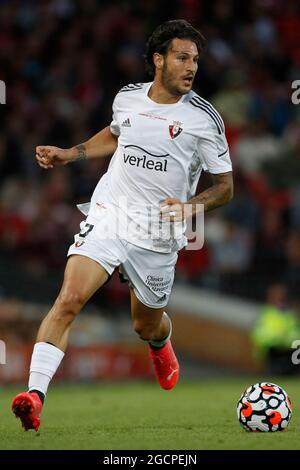 Liverpool, UK. 9th Aug, 2021. Juan Cruz of CA Osasuna during the Pre Season Friendly match at Anfield, Liverpool. Picture credit should read: Darren Staples/Sportimage Credit: Sportimage/Alamy Live News Stock Photo