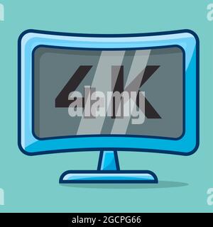 curved tv isolated cartoon vector illustration in flat style Stock Vector