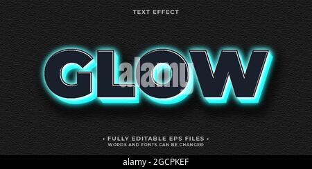 skate neon glowing text effect editable eps cc Stock Vector