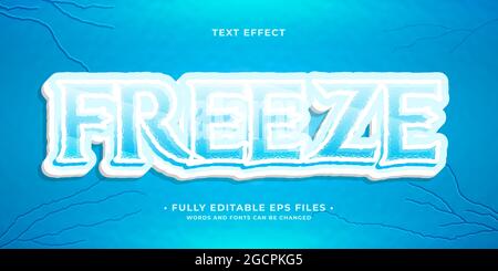 ice kingdom text effect isolated on blue editable eps cc. words and font can be changed. Stock Vector