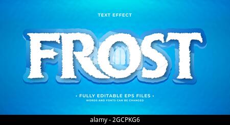 ice kingdom text effect isolated on blue editable eps cc. words and font can be changed. Stock Vector