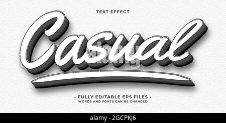 casual minimalist white text effect editable eps cc Stock Vector