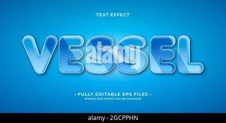 clean glossy blue glass text effect isolated editable vector eps cc Stock Vector