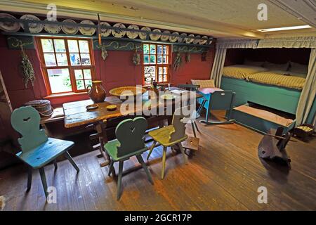 Living room from the 19th century in the Open Air Museum Lehde, Brandenburg, Germany Stock Photo