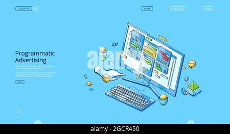 Vector banner of programmatic advertising Stock Vector