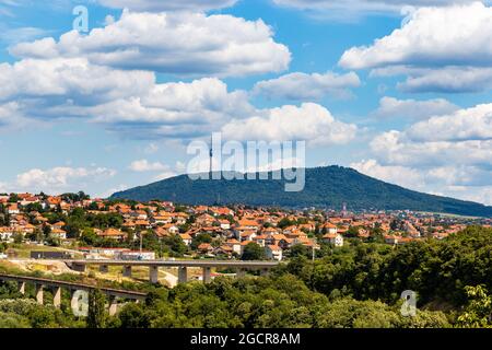 Hill Avala in Serbia with television tower on the top, Belgrade, Serbia. Stock Photo