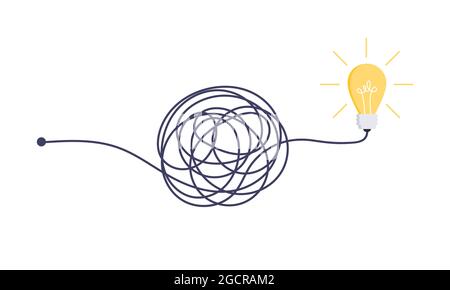 Complex easy simple way from start to idea. Stock Vector