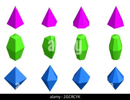 Set of 3D realistic vector objects on white background. Stock Vector