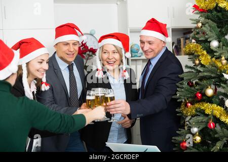 Christmas business cocktail party in office Stock Photo