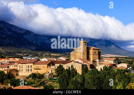 The village of Samaniego at the heart of the Rioja wine region. Basque country. Spain. Stock Photo