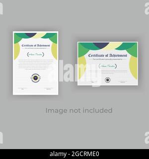 certificate of achievement template with badge Premium Vector Stock Vector