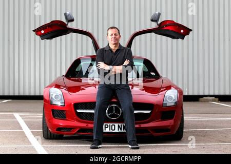 Martin Brundle (GBR) Mercedes SLS, Silverstone, UK. 30 August 2011. Stock Photo