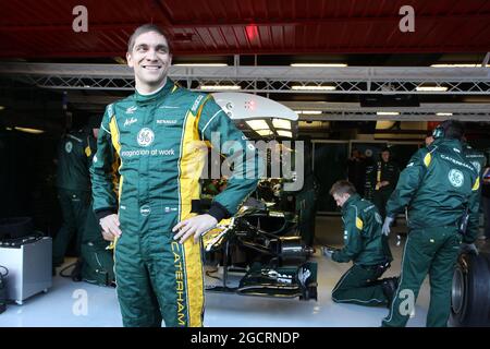 Vitaly Petrov (RUS) Caterham. Formula One Testing, Barcelona, Spain. 22nd February 2012. Stock Photo