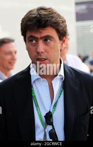 Andrea Agnelli (ITA) FIAT and Exor Board Member and President of Juventus FC. Italian Grand Prix, Sunday 9th September 2012. Monza Italy. Stock Photo