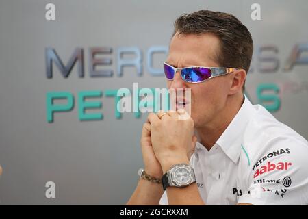 Michael Schumacher (GER) Mercedes AMG F1. Brazilian Grand Prix, Thursday 22nd November 2012. Sao Paulo, Brazil. Stock Photo