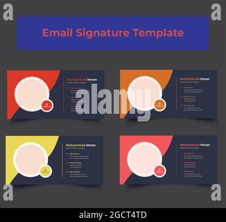 Latest Corporate Professional Business Email Signature Templates Bundle Stock Vector