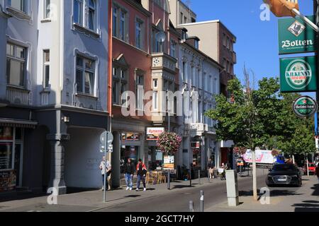 MOENCHENGLADBACH, GERMANY - SEPTEMBER 18, 2020: People visit downtown area in Rheydt district of Moenchengladbach, a major city in North Rhine-Westpha Stock Photo
